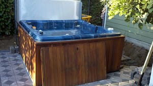 Hot tub, filled and ready for fun